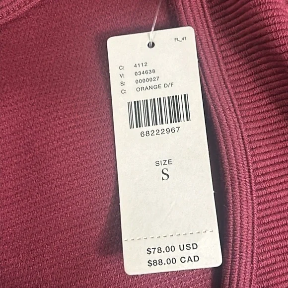 "NWT"Maeve | Anthropologie Burgundy Tiered Satin Sleeve Ribbed Knit Blouse -Sz.S - Picture 6 of 12